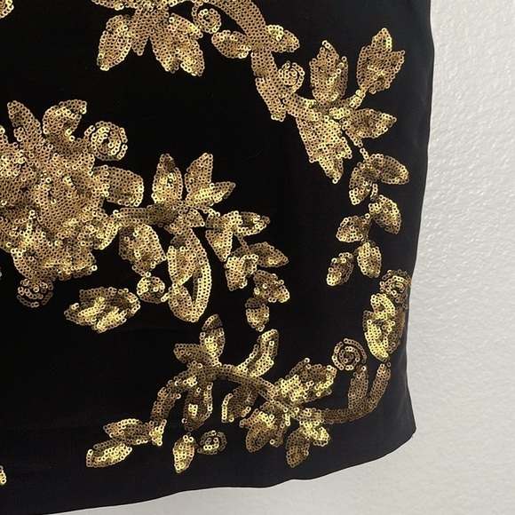 Club Monaco Black 100% Silk Copper Sequin Embellished Tank Top Size Small - Picture 4 of 7